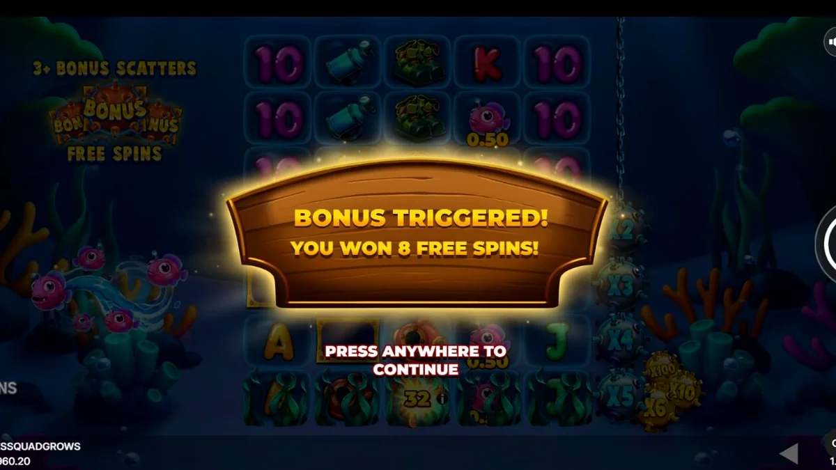 Fishin’ Madness Quadgrows slot underwater theme with seaweed and mines